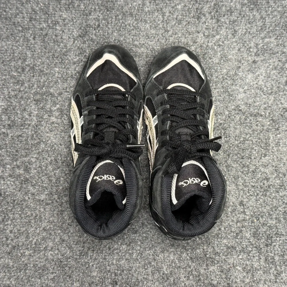 Asics Mosh Wrestling Shoes Boys 6 Black Suede Vintage Folkstyle Greco Boxing MMA